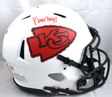 Xavier Worthy Autographed Chiefs Lunar Speed Authentic Helmet - Fanatics *Red