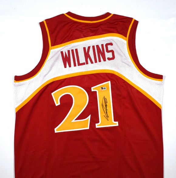 Dominique Wilkins Autographed Red Pro Style Jersey - Beckett W Hologram *Black