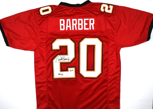 Ronde Barber Autographed Red Pro Style Jersey w/ HOF - Beckett W Hologram *Black