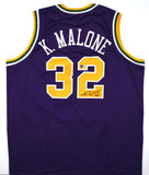 Karl Malone Autographed Purple Pro Style Jersey - Beckett W Hologram *Black