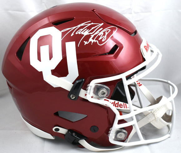 Adrian Peterson Signed Oklahoma Sooners F/S Speed Flex Helmet - Beckett W Holo