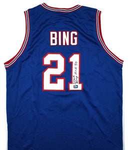 Dave Bing Autographed Blue Pro Style Jersey w/ HOF - Prova *Black