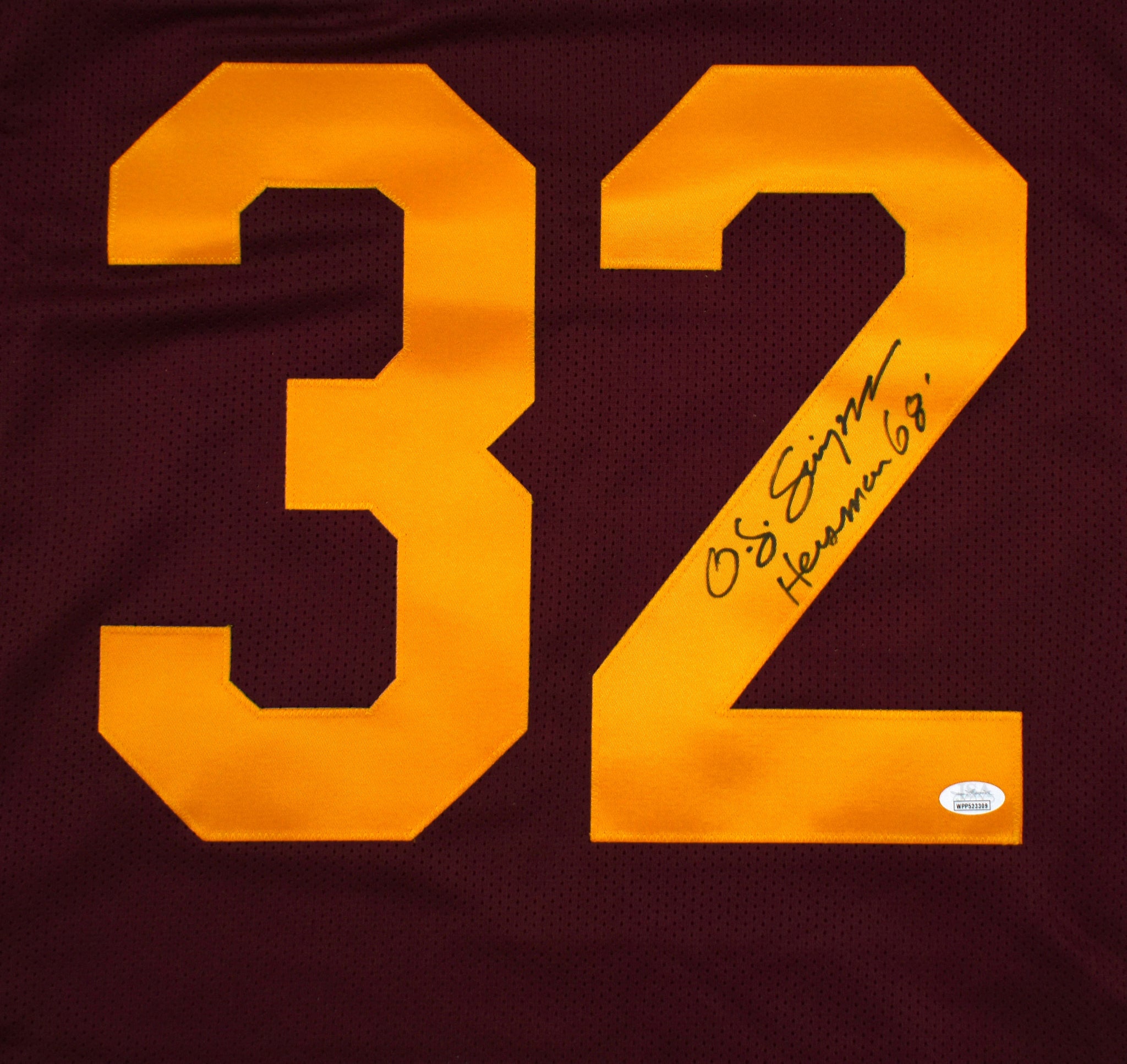 OJ Simpson Autographed Cardinal College Style Jersey w/ Heisman