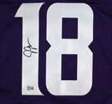 Justin Jefferson Autographed Purple Pro Style Jersey - Beckett W Hologram *Black