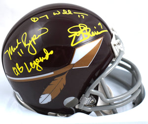 Rypien, Williams, Theismann Signed Washington Speed Mini Helmet - Beckett W Holo