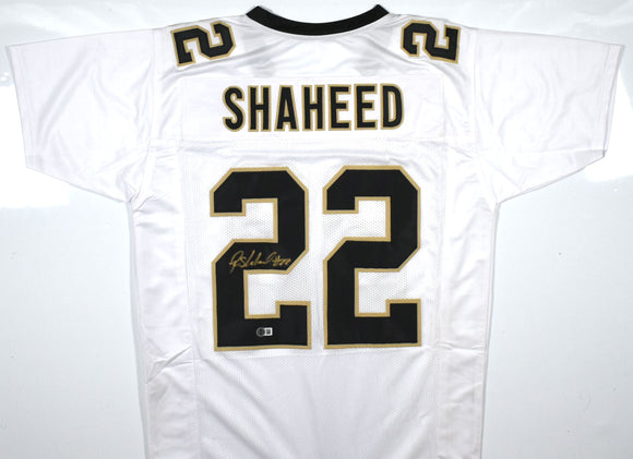 Rashid Shaheed Autographed White Pro Style Jersey - Beckett W Hologram *Gold