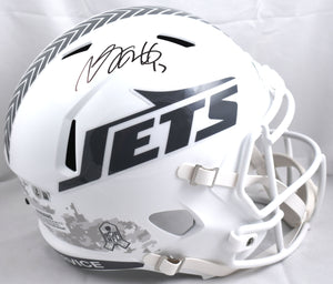 Davante Adams Signed New York Jets Salute 2024 F/S Speed Helmet - Beckett W Holo