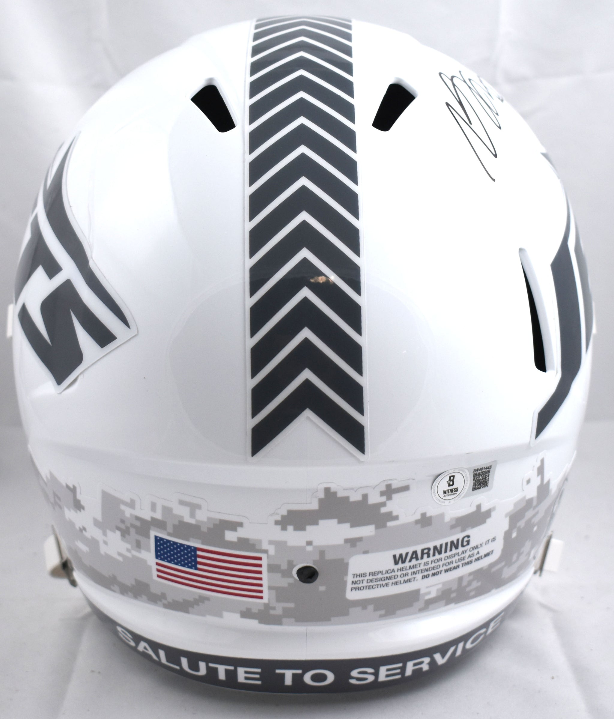 fist football helmet Davante Adams Signed New York Jets Salute 2024 F/S Speed Helmet