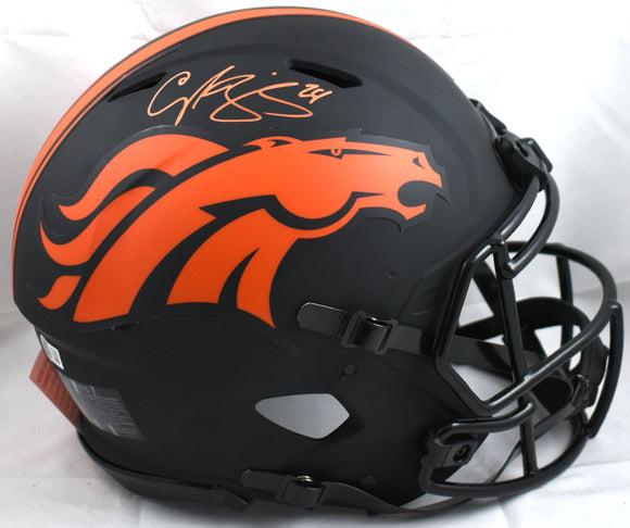 Champ Bailey Signed Broncos F/S Eclipse Speed Authentic Helmet - Beckett W Holo