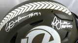 Faulk / Dickerson Signed Rams F/S Salute Speed Flex Helmet w/HOF- Beckett W Holo