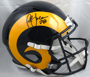 Marshall Faulk Autographed Rams F/S Speed Helmet - Beckett W Hologram *Black