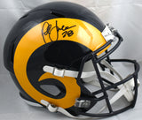 Marshall Faulk Autographed Rams F/S Speed Helmet - Beckett W Hologram *Black