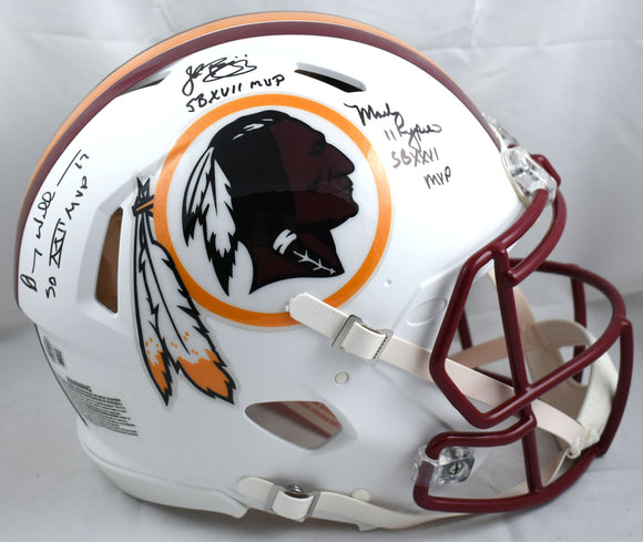 Williams Riggins Rypien Signed Washington F/S FW Speed Auth Helmet-Beckett