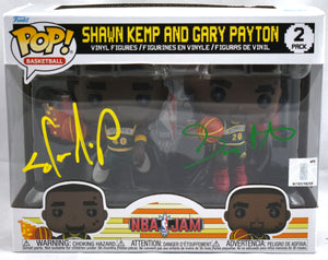 Gary Payton Shawn Kemp Signed Seattle Supersonics Funko Pop  - Beckett W Holo