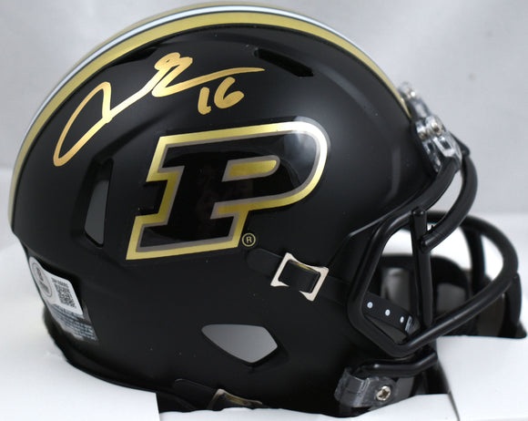 Aidan O'Connell Autographed Purdue Black 2024 Speed Mini Helmet - Beckett W Holo