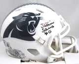 Ja'Tavion Sanders Signed Panthers Salute 2024 Speed Mini Helmet - Beckett W Holo