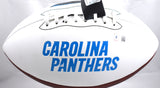 Ja'Tavion Sanders Autographed Carolina Panthers Logo Football - Beckett W Holo