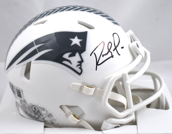 Randy Moss Autographed Patriots Salute 2024 Speed Mini Helmet-Beckett W Hologram