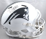 Randy Moss Autographed Patriots F/S Salute Speed Helmet - Beckett W Hologram