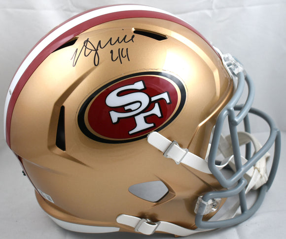 Kyle Juszczyk Autographed 49ers F/S Speed Helmet- Beckett W Hologram *Black