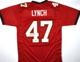 John Lynch Autographed Red Pro Style Jersey - Beckett W Hologram *Black