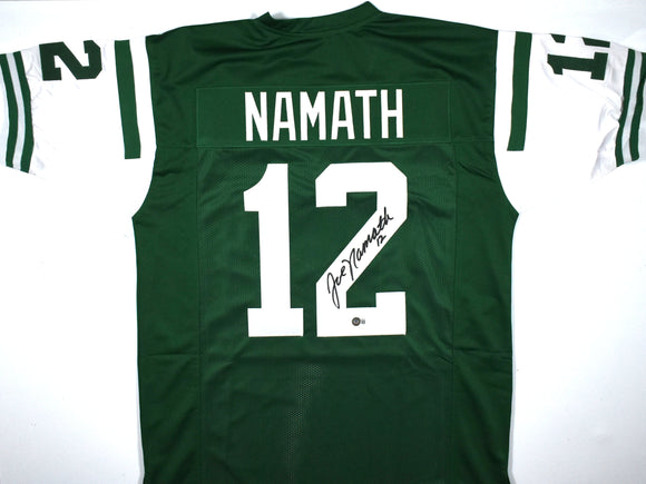 Joe Namath Autographed Green Pro Style Jersey - Beckett Hologram *Black