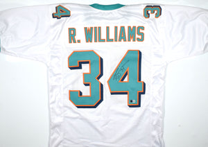 Ricky Williams Autographed White Pro Style Jersey - Beckett W Hologram *Black