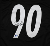 TJ Watt Autographed Black Pro Style Jersey - Beckett W Hologram *Black