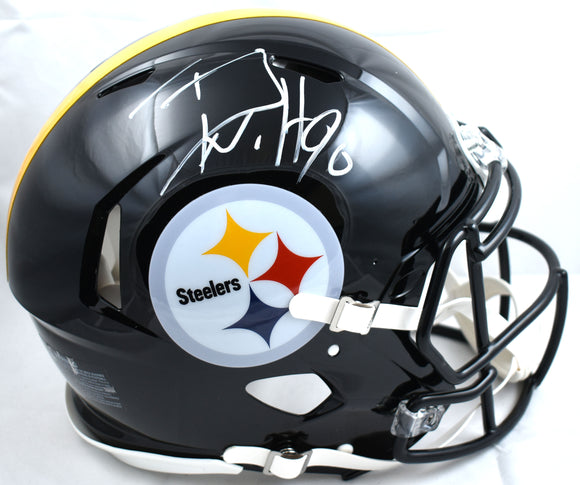 TJ Watt Autographed Steelers F/S Speed Authentic Helmet - Beckett W Holo *White