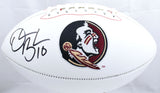 Derrick Brooks Autographed Florida State Logo Football - Beckett W Hologram