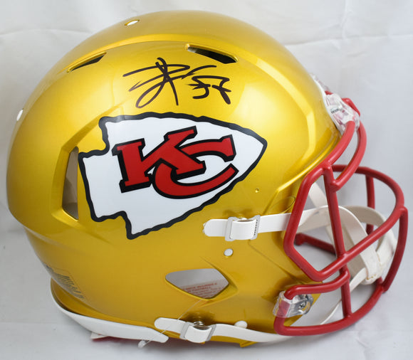 Travis Kelce Signed Chiefs F/S Flash Speed Authentic Helmet - Beckett W Hologram