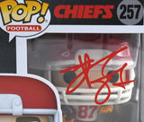 Travis Kelce Autographed Kansas City Chiefs Funko Pop #257 - Beckett W Holo *Red