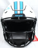 Chuba Hubbard Signed Panthers F/S Lunar Speed Flex Helmet - Beckett W Holo *Teal