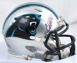 Chuba Hubbard Autographed Carolina Panthers Speed Mini Helmet-Beckett W Hologram