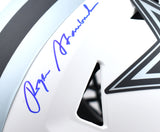 Roger Staubach Signed Cowboys F/S Lunar Speed Flex Helmet - Beckett W Holo *Blue