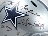 Staubach Dorsett Pearson Signed Cowboys F/S Speed Helmet - Beckett W Hologram