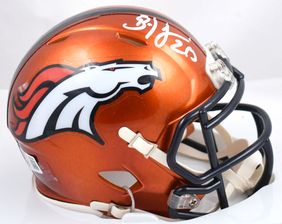 Brian Dawkins Autographed Denver Broncos Flash Speed Mini Helmet- Beckett W Holo