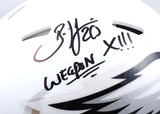 Brian Dawkins Signed Eagles F/S Flat White Auth w/Weapon X Helmet-Beckett W Holo