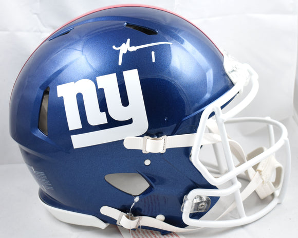 Malik Nabers Signed New York Giants F/S Speed Authentic Helmet - Fanatics *White