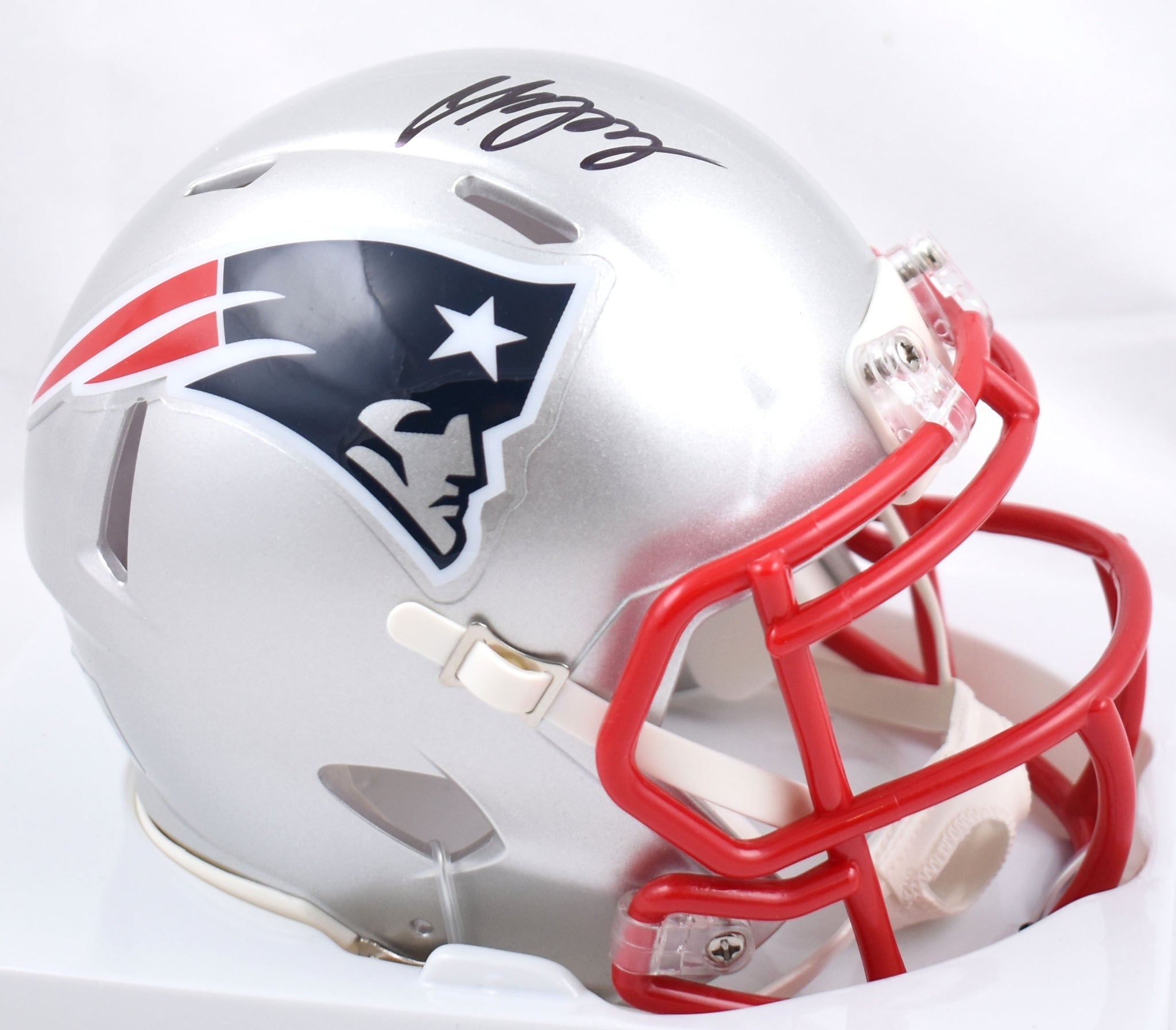 Christian Gonzalez Autographed Patriots Speed Mini Helmet