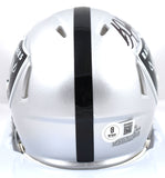 Bo Jackson Autographed Raiders Speed Mini Helmet - Beckett W Hologram *Black