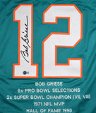 Bob Griese Autographed Teal Pro Style Stat Jersey - Beckett W Hologram *Black