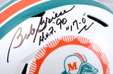 Bob Griese Autographed Dolphins F/S 1972 Speed Helmet HOF 17-0 - Beckett W Holo