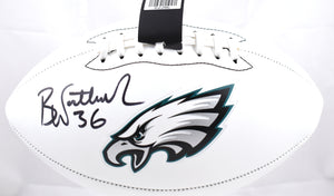 Brian Westbrook Autographed Eagles Logo Football - Beckett W Hologram *Black