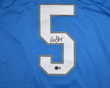 David Montgomery Autographed Blue Pro Style Jersey - Beckett W Hologram *Black