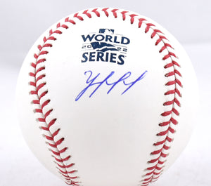 Yordan Alvarez Autographed Rawlings World Series OML Baseball - JSA *Blue