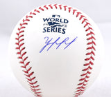 Yordan Alvarez Autographed Rawlings World Series OML Baseball - JSA *Blue