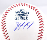 Yordan Alvarez Autographed Rawlings World Series OML Baseball - JSA *Blue