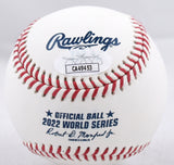 Yordan Alvarez Autographed Rawlings World Series OML Baseball - JSA *Blue