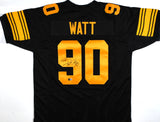 TJ Watt Autographed Black Yellow # Pro Style Jersey - Beckett W Hologram *Black